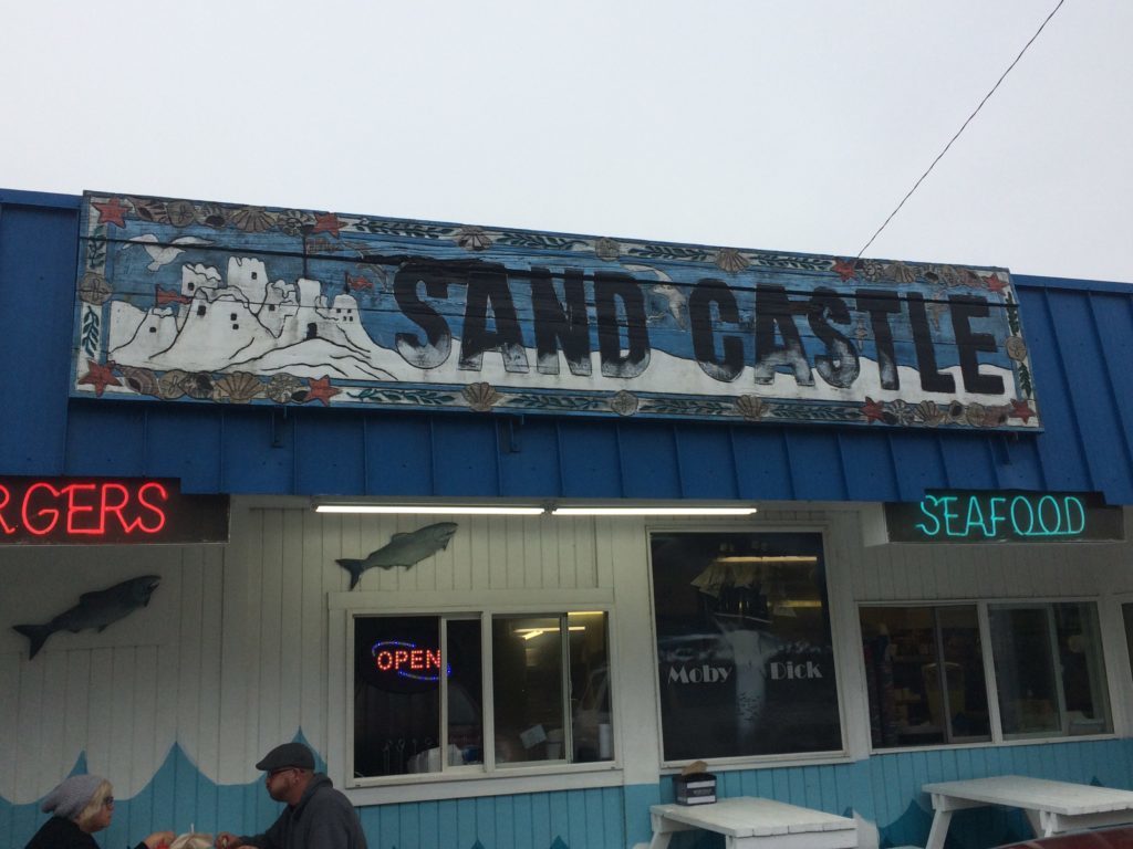 moby dicks ocean shores sand castle sign judy mcvay