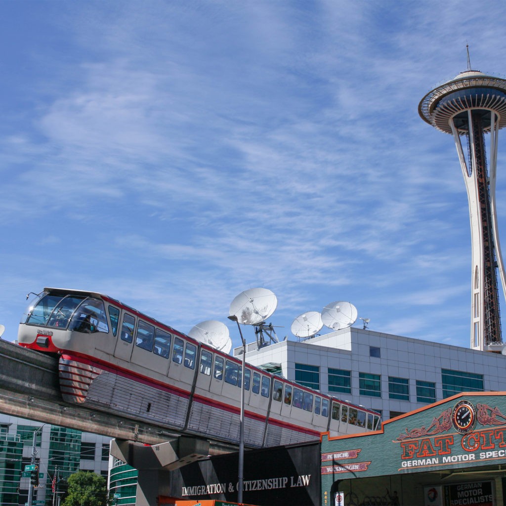 seattle monorail and space needle 2020