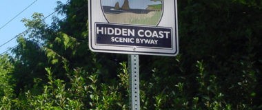 Hidden Coast Scenic Byway wayfinding sign