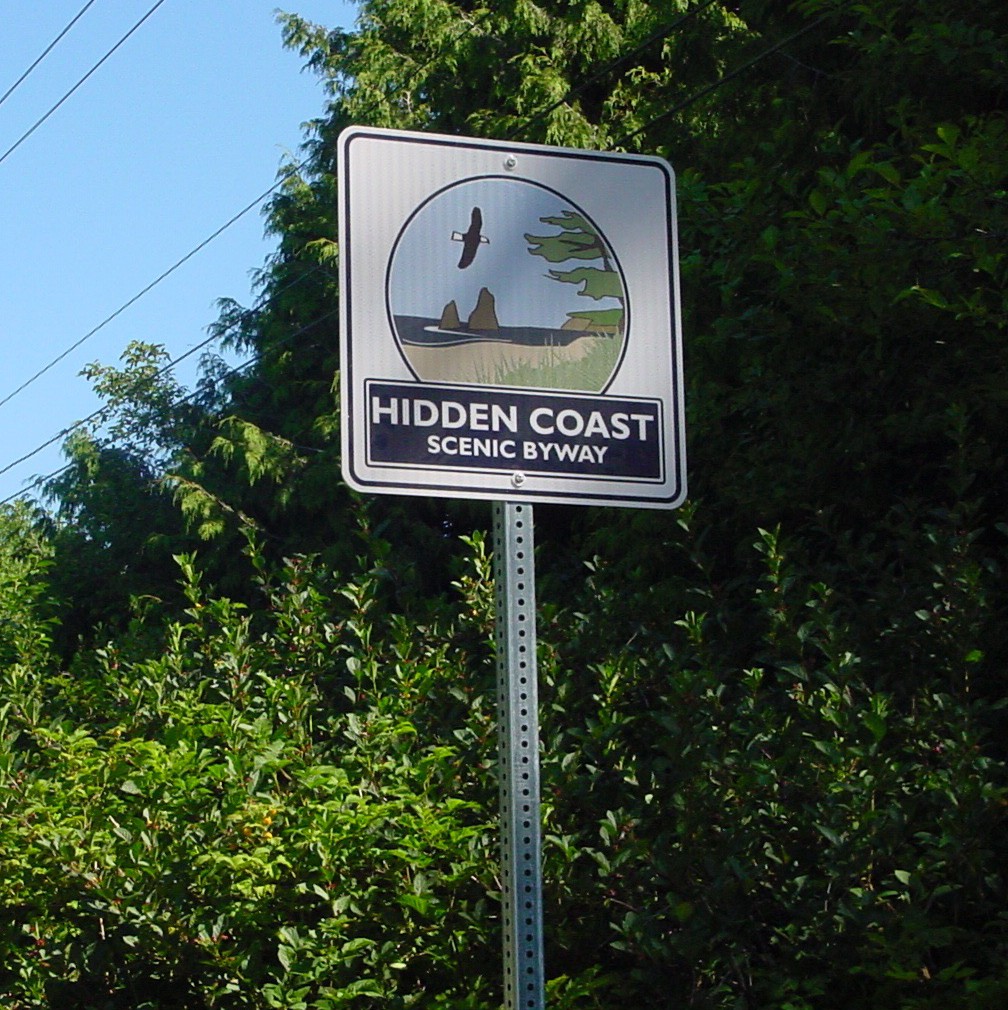 Hidden Coast Scenic Byway wayfinding sign